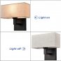 Modern Wall Lamp Black Wall Light Fixture for Bedroom Living Room with White Fab