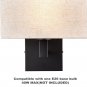Modern Wall Lamp Black Wall Light Fixture for Bedroom Living Room with White Fab