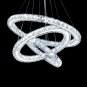 LED Chandeliers Modern Ceiling Light Fixture 3 Rings Adjustable Crystal Pendant