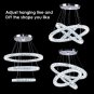 LED Chandeliers Modern Ceiling Light Fixture 3 Rings Adjustable Crystal Pendant