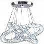 LED Chandeliers Modern Ceiling Light Fixture 3 Rings Adjustable Crystal Pendant
