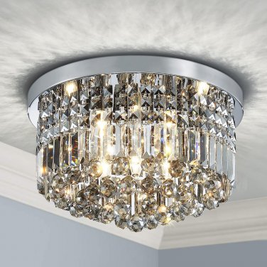 Saint Mossi 22003 Modern K9 Crystal Raindrop Chandelier Lighting, Flush Mount, P