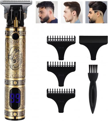 Professional Cordless Hair Trimmer,T-Blade Hair Clippers for Men,Zero Gapped Tri