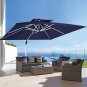 10FT Cantilever Patio Umbrella Double Top Square Umbrella Outdoor Offset Umbrell
