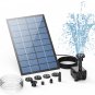 AISITIN 2.5W Solar Fountain Pump, DIY Outdoor Solar Water Fountain Pump with 6 N