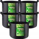 5-Pack 10 Gallon Plant Grow Bags, Heavy Duty Thickened Nonwoven Fabric Pots with