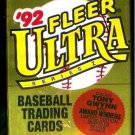 1992  Ultra Series 1 Baseball Cards Unopened Hobby Pack (14 Cards per Pack)
