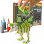 DIY Fluid Dinosaurs Painting Kit: Pouring Paint Dinosaur Toys with 10 Inch T Rex