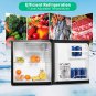 Mini Fridge with Freezer, Single Door Compact Refrigerator with Adjustable Legs,