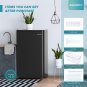 3.2 Cu.Ft Mini Fridge with Freezer, Single Door Compact Refrigerator, LED Light,