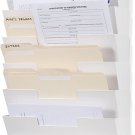 Wallniture Lisbon 10-Tier Wall Mounted File Holder and Desk Organizer, Metal Whi