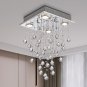 Bestier Modern Crystal Square Raindrop Chandelier Lighting Flush Mount LED Ceili