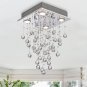 Bestier Modern Crystal Square Raindrop Chandelier Lighting Flush Mount LED Ceili
