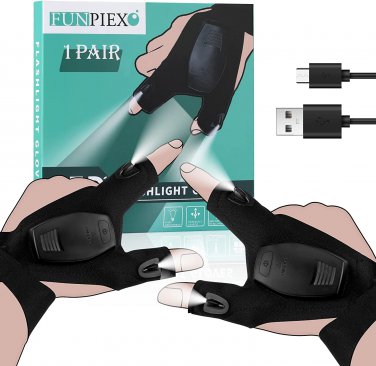 Gifts for Men,Led Flashlight Gloves Rechargeable,Fishing Gifts for Men,Cool Tool