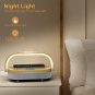 LED Night Light, Bedside Lamp with Wireless Charger, 4 in 1 Touch Charger Lamp,