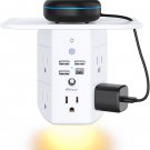 Wall Outlet Extender with Shelf and Night Light,Surge Protector, Wall Charger wi