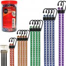 Premium Bungee Cords Heavy Duty - 20 Piece in Storage Jar Includes 10", 18", 24"