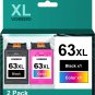 63XL Ink Cartridges Black and Color Replacement for HP 63 Ink 63XL 63 Ink Cartri