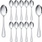 Stainless Steel 12-Piece Teaspoon Set, Table Dessert Spoons Set for 12 (Silver 6