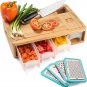 Bamboo Cutting Board with Containers for Storage - Zero-Mess Meal Prep Station