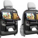 2 Pack Car Back Seat Organizer with Foldable Table Tray, PU Leather Car Back Sea