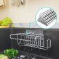4 in 1 Adhesive Sink Caddy Sponge Holder, SUS304 Stainless Steel Sink Basket Bru