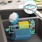 4 in 1 Adhesive Sink Caddy Sponge Holder, SUS304 Stainless Steel Sink Basket Bru