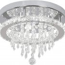Deckrico Modern K9 Crystal Chandelier 3 LED Lights Stainless Steel Pendant Lamp