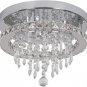 Deckrico Modern K9 Crystal Chandelier 3 LED Lights Stainless Steel Pendant Lamp