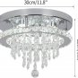 Deckrico Modern K9 Crystal Chandelier 3 LED Lights Stainless Steel Pendant Lamp
