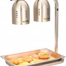 Commercial Food Heat Lamp, Electric Food Warmer 2-Bulb, Adjustable Frame, Remove