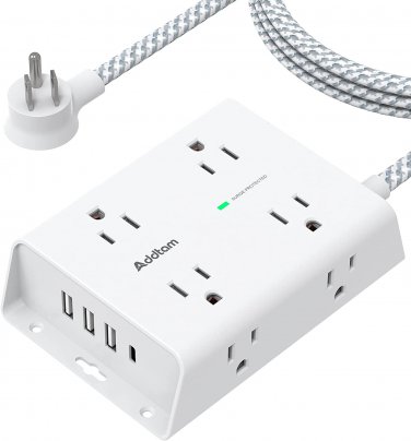 Surge Protector Power Strip - 8 Widely Outlets with 4 USB Ports(1 USB C Outlet),