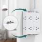 Surge Protector Power Strip - 8 Widely Outlets with 4 USB Ports(1 USB C Outlet),
