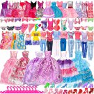 50 Pcs Doll Clothes and Accessories, 5 Wedding Gowns 5 Fashion Dresses 4 Slip Dr