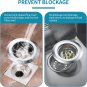 3PCS Kitchen Sink Strainer and Sink Strainer Stopper Kit, anti Clogging Stainles