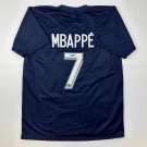 Facsimile Autographed Kylian Mbappe PSG Blue Reprint Laser Auto Soccer Jersey Si
