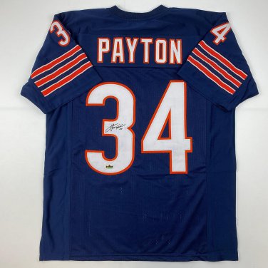 Facsimile Autographed Walter Payton Chicago Blue Reprint Laser Auto Football Jer