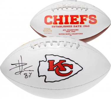 Travis Kelce Kansas City Signed Autograph Embroidered Logo Football Fanatics Aut