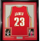 Framed Facsimile Autographed Lebron James 33X42 Cleveland Red Reprint Laser Auto