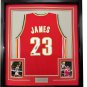 Framed Facsimile Autographed Lebron James 33X42 Cleveland Red Reprint Laser Auto