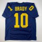 Facsimile Autographed Tom Brady Michigan Blue Reprint Laser Auto College Footbal