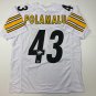 Facsimile Autographed Troy Polamalu Pittsburgh White Reprint Laser Auto Football