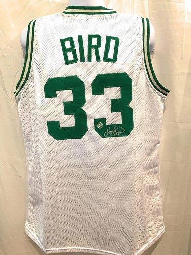 Larry Bird Boston Celtics Signed Autograph Custom Jersey White Bird Hologram Cer