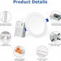 Yusosaif 6 Inch 12W 3CCT Ultra-Thin LED Recessed Ceiling Light with Junction Box