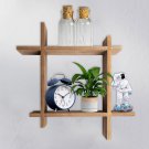 Rustic Wall Mount Shelves,Cross Intersecting Floating Shelf,Easy-To-Assemble Flo