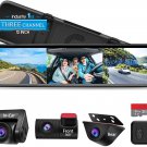 Triple Mirror Dash Cam 12" with Detached Front and In-Car Camera,Waterproof Back