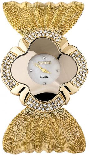 Joeyan Unique Petal Shape Gold Bracelet Watch Women Mother of Pearl Dial Metal C