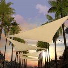 8' X 8' X 8' Beige Sun Shade Sail Triangle Canopy - 95% UV Blockage, Water & Air