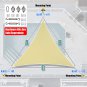 8' X 8' X 8' Beige Sun Shade Sail Triangle Canopy - 95% UV Blockage, Water & Air