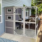 Cat House for Outdoor Cats 4 Tiers Catio Cat Enclosures Large Cat Cage for Outdo